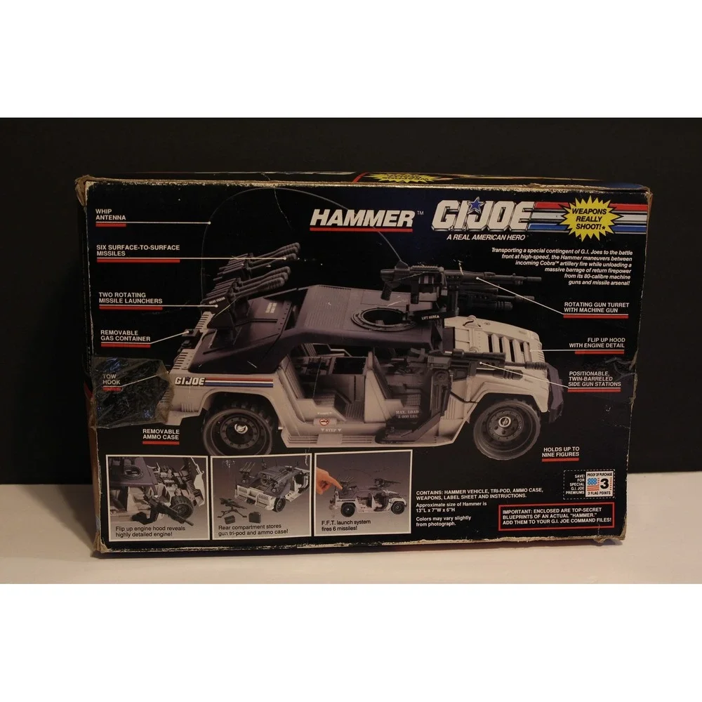 GI JOE Vintage Hammer Attack Jeep 1989 #6369 Incomplete For Parts o Restoration